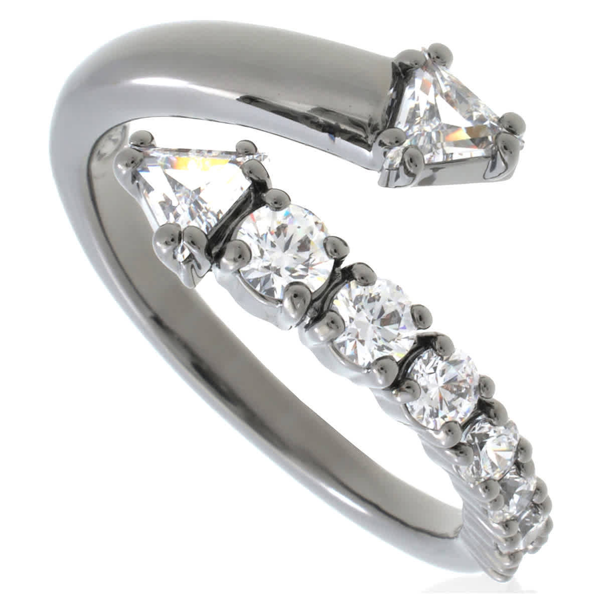 Swarovski Sublima Ruthenium Plated Open Ring, Size 58 (US 8) | Jomashop.com & JomaDeals.com