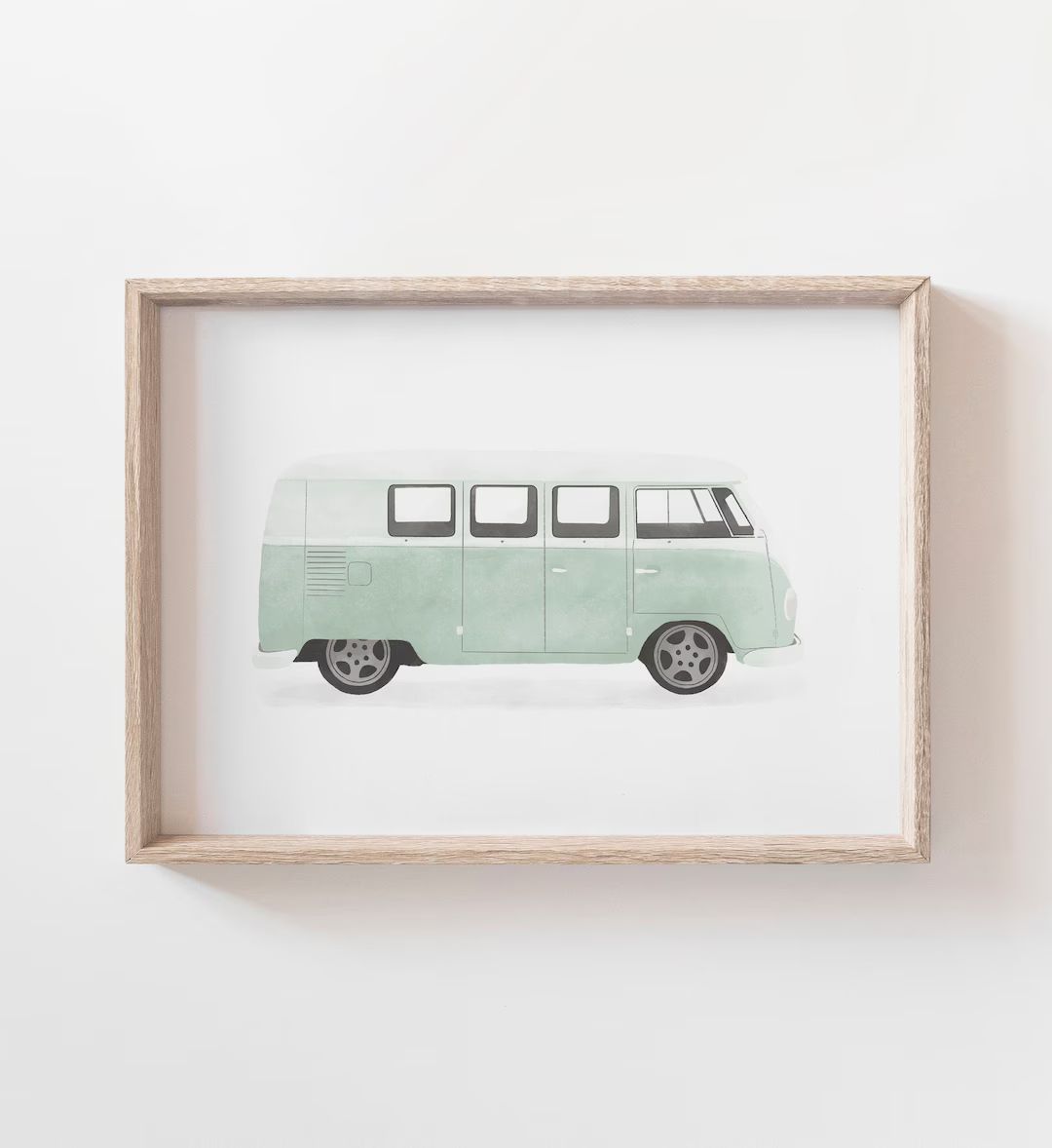 Mint Green Retro Van Print, Printable Wall Art, Beach Nursery Decor, Boho Decor, Vintage Camper, ... | Etsy (US)