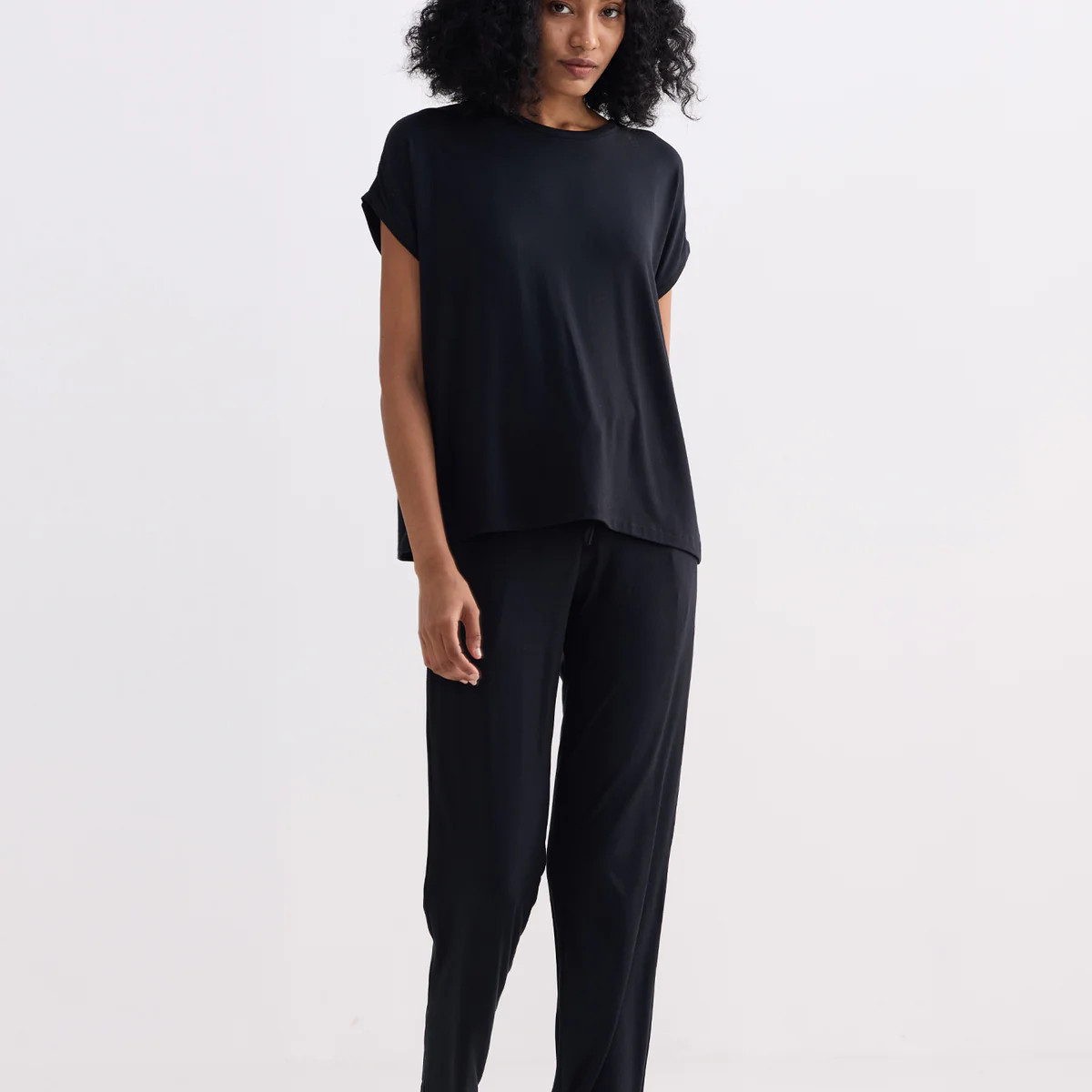 Relaxed Tee Set in Black | Reistor (US)