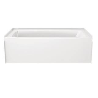 Delta Classic 500 60 in. x 30 in. Alcove Deep Soaking Bathtub with Left Drain in High Gloss White... | The Home Depot