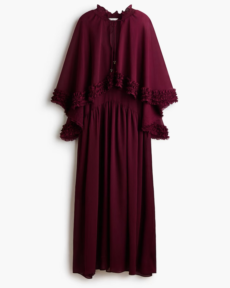 Burgundy cape detail maxi dress
Wedding guest dress

#LTKSeasonal