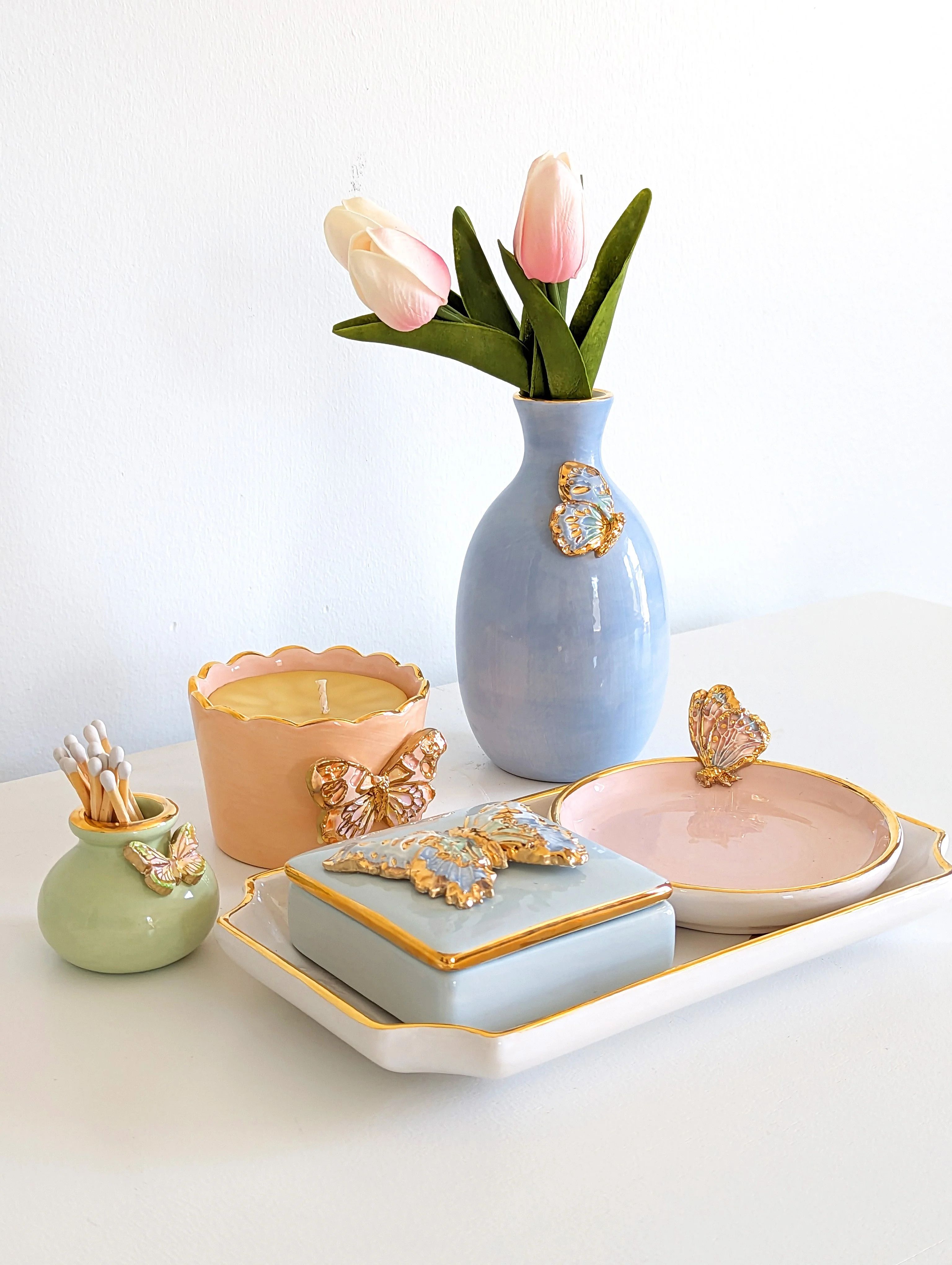 Gilded Butterfly Vanity Set | Ruby Clay Company