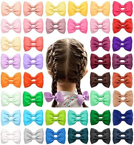 Amazon.com: 80PCS 2.75" Baby Girls Grosgrain Ribbon Bows Hair Bow Clips Barrettes For Girl Teens ... | Amazon (US)
