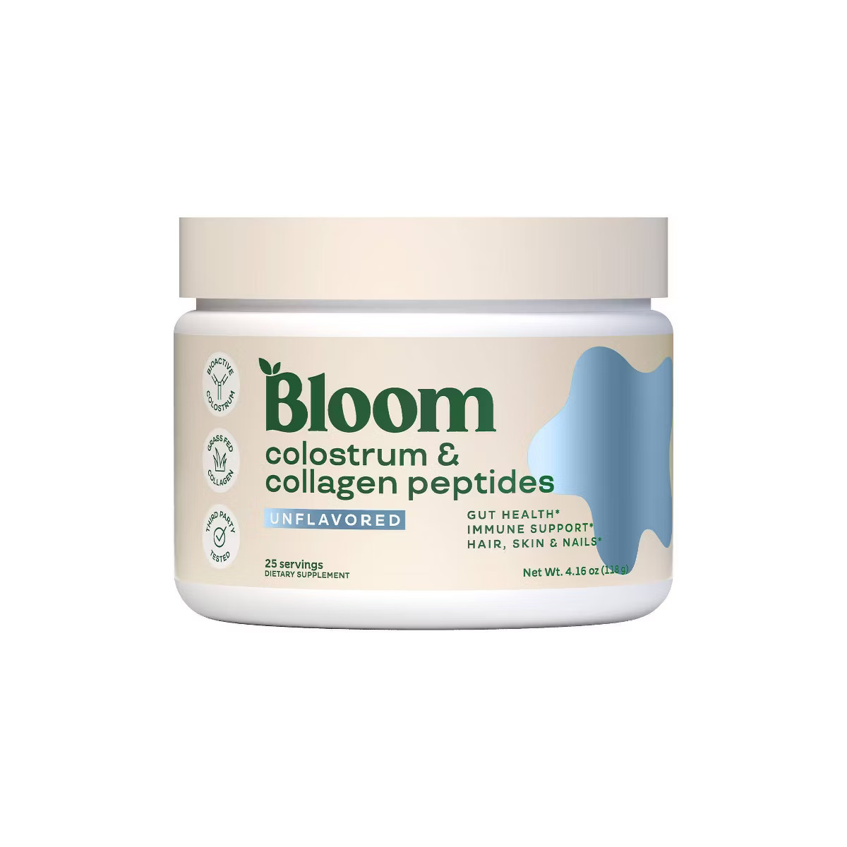 BLOOM NUTRITION Colostrum & Collagen Peptides Powder - Unflavored - 4.16oz/25 Servings | Target