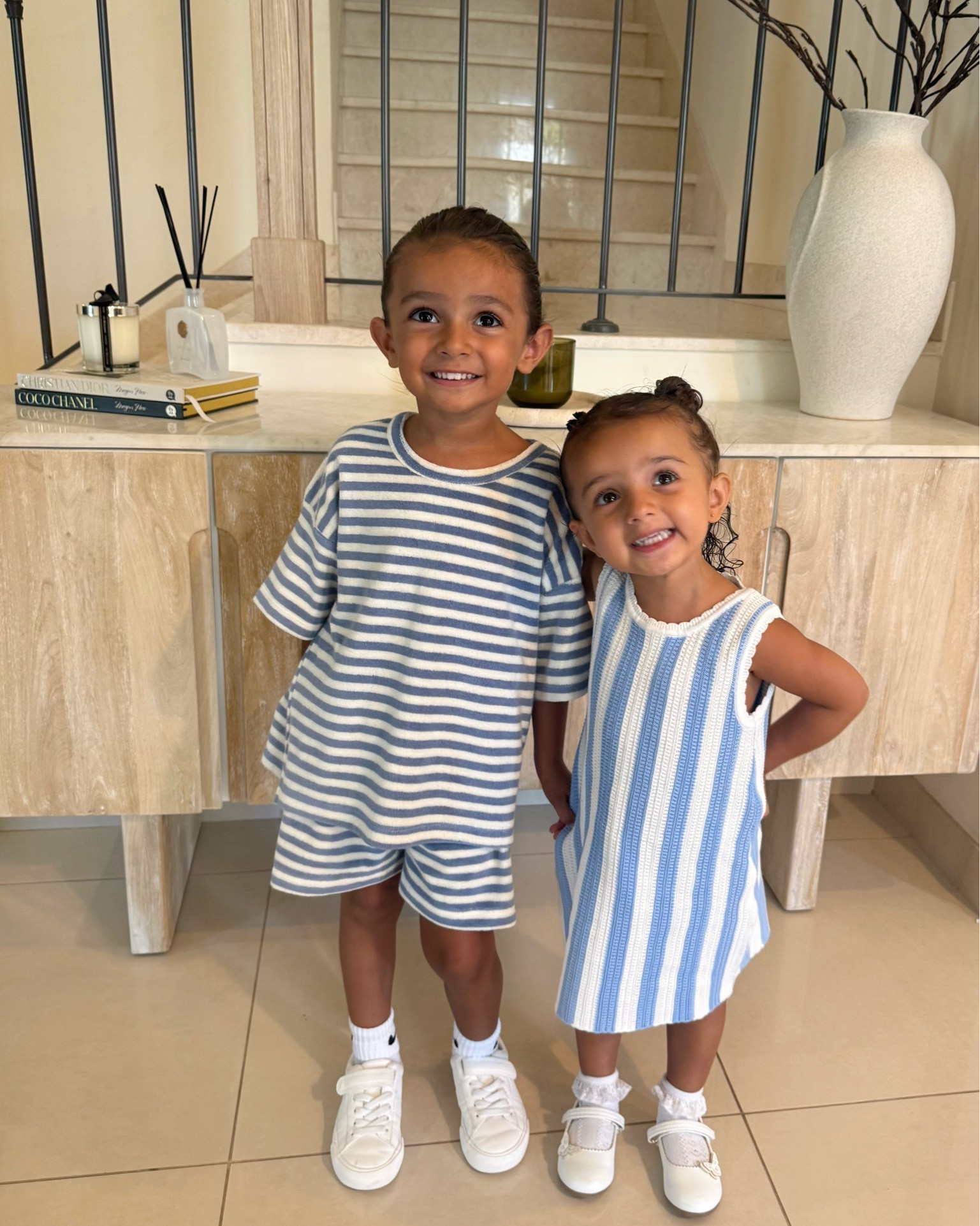 Matching girl boy stripes outfit 🩵✨

#LTKKids #LTKootd