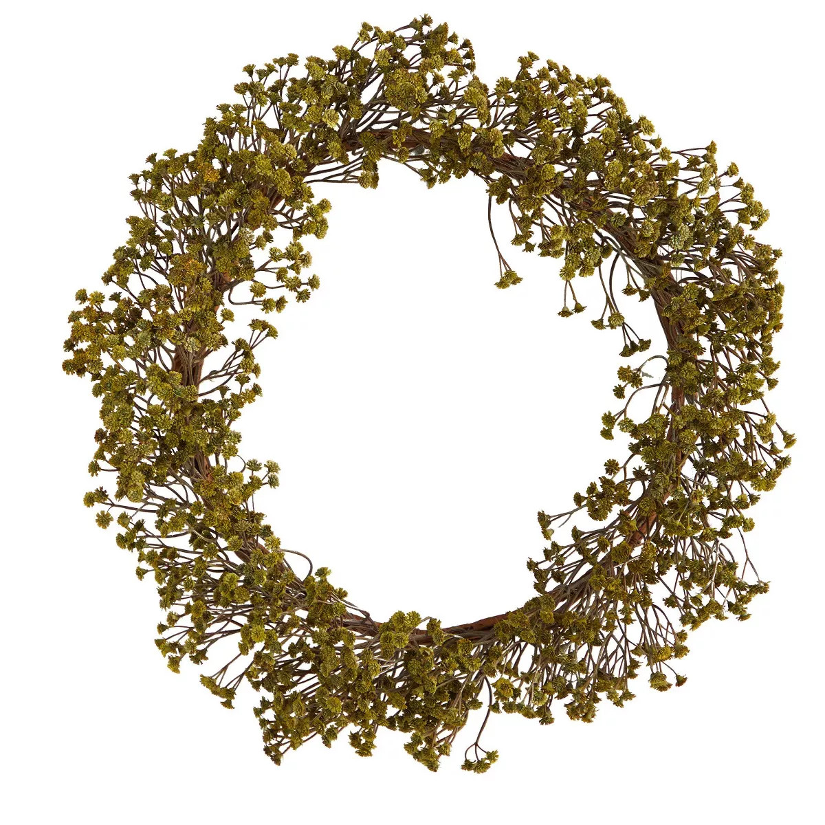 Nearly Natural 20” Autumn Gypsophila Artificial Wreath | Target