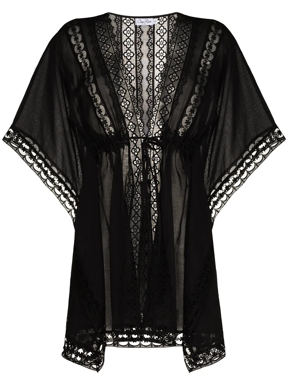 Charo Ruiz Ibiza Embroidered Detail Tied Waist cover-up - Farfetch | Farfetch Global