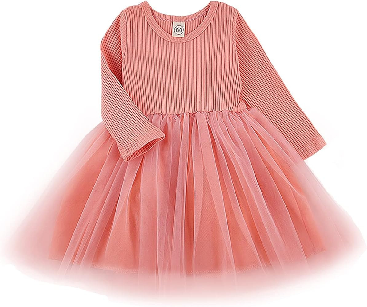 Toddler Baby Girls Summer Dress Tutu Dresses Long Sleeve Infant Children Clothes for 1-5Years | Amazon (US)
