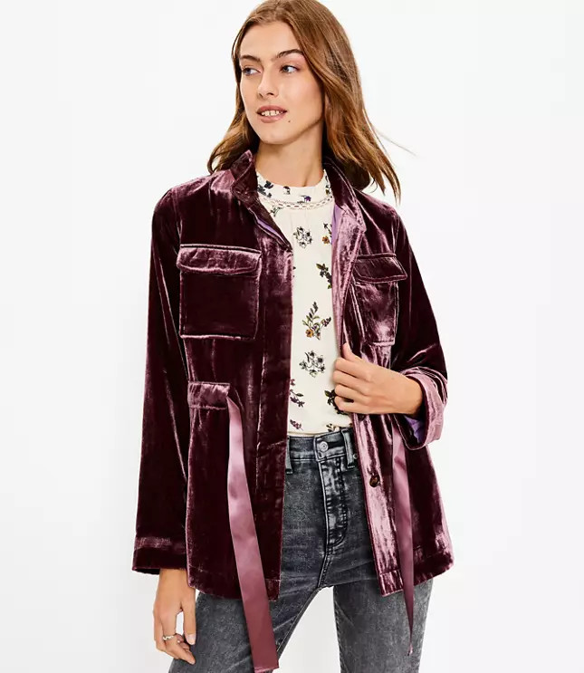 Velvet Utility Jacket | LOFT