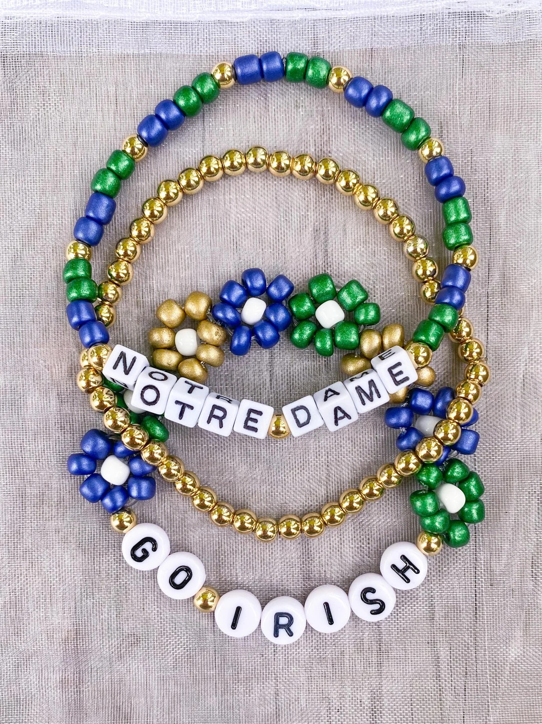 Notre Dame Bracelets / Go Irish Bracelets / Fighting Irish Football / Football Bracelets / Game D... | Etsy (US)
