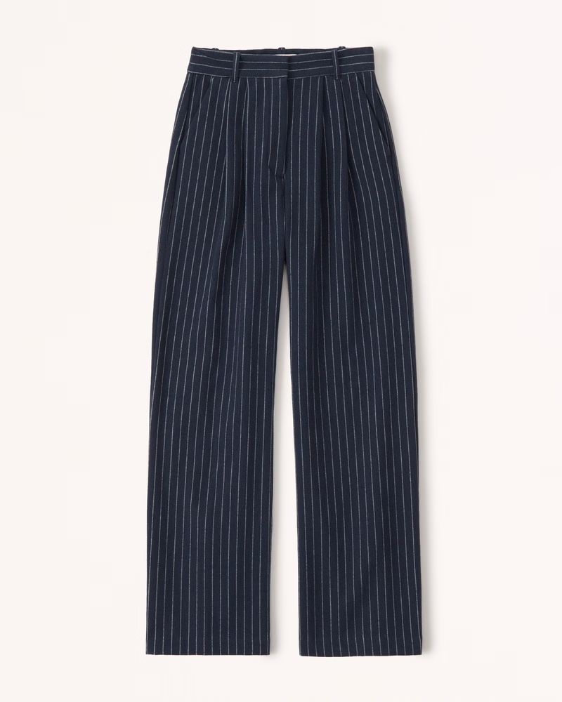 Tailored Brushed Suiting Wide Leg Pant | Abercrombie & Fitch (US)