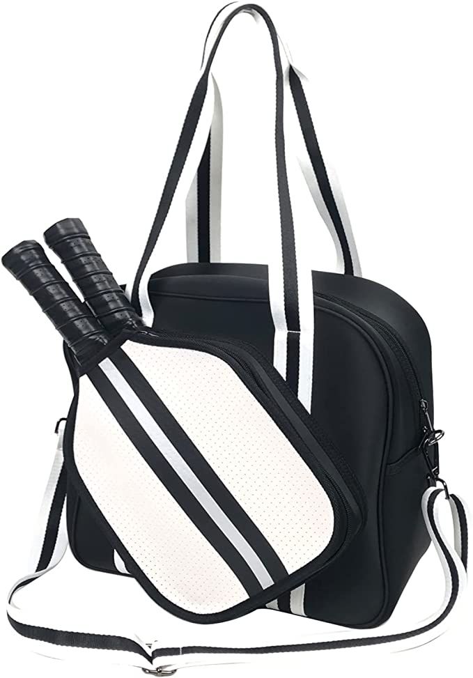 EINENG Pickleball Bag, Pickleball Paddle Shoulder Bag, Large Pickleball Tote Bag with Zipper & Sh... | Amazon (US)