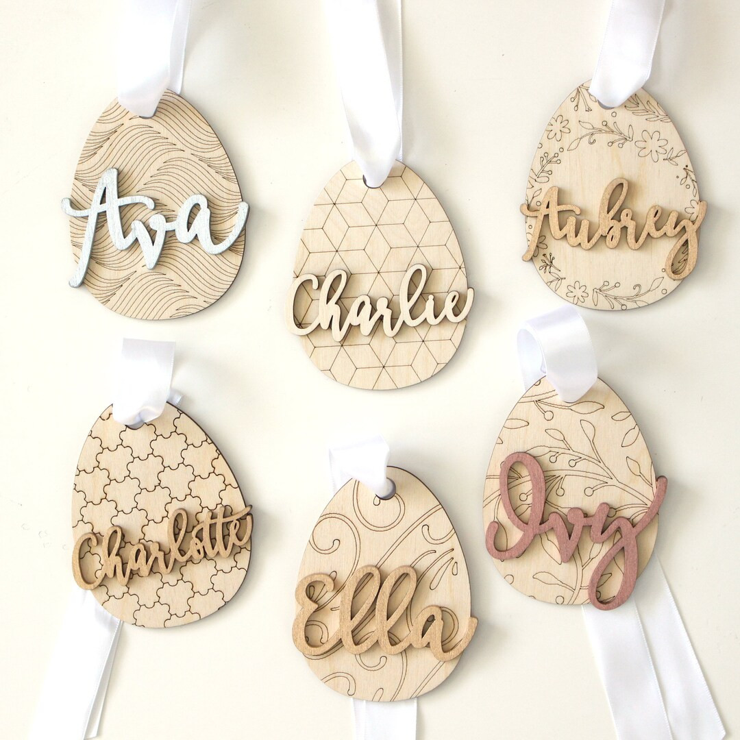 Personalized Easter Place Card Name Tag | Easter Basket Name Charm | Easter Decor | Easter Basket... | Etsy (US)