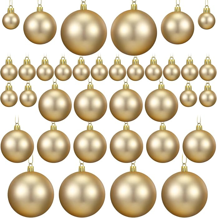 36 Pieces Multiple Sizes Christmas Ball Ornaments Xmas Tree Balls Colorful Christmas Tree Plastic... | Amazon (US)