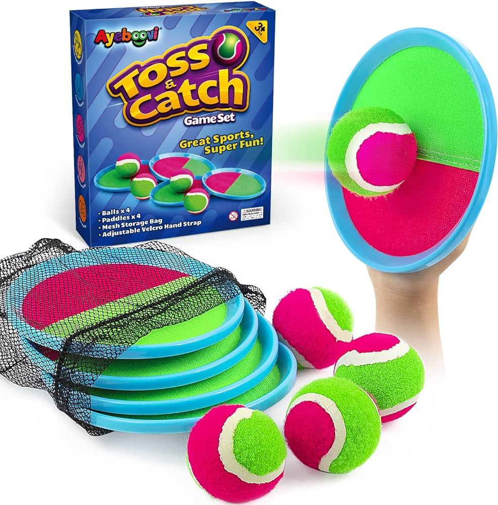 Ayeboovi Toss and Catch Ball Game Outdoor Toys for Kids Yard Games Beach Toys Outside Games for 3... | Amazon (US)