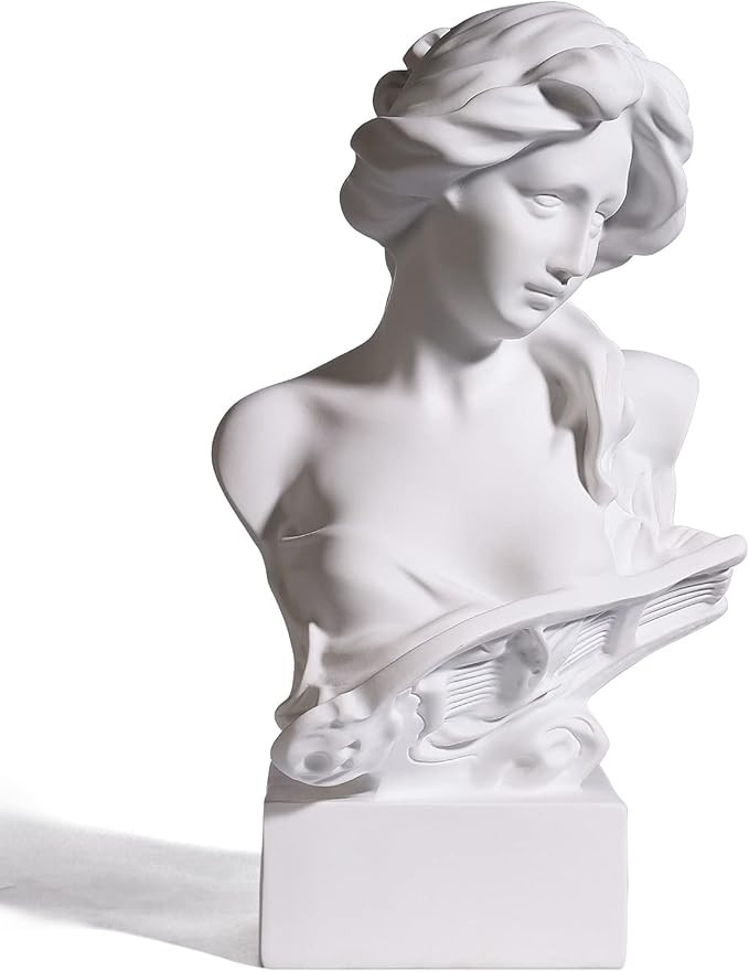11.5Inch Greek Statue of Musical Goddess, Classic Roman Head Bust Greek Mythology Sculpture Livin... | Amazon (US)
