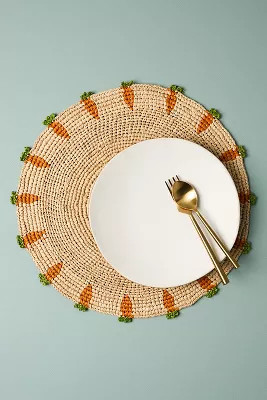 Handwoven Carrot Round Placemat | Anthropologie (US)