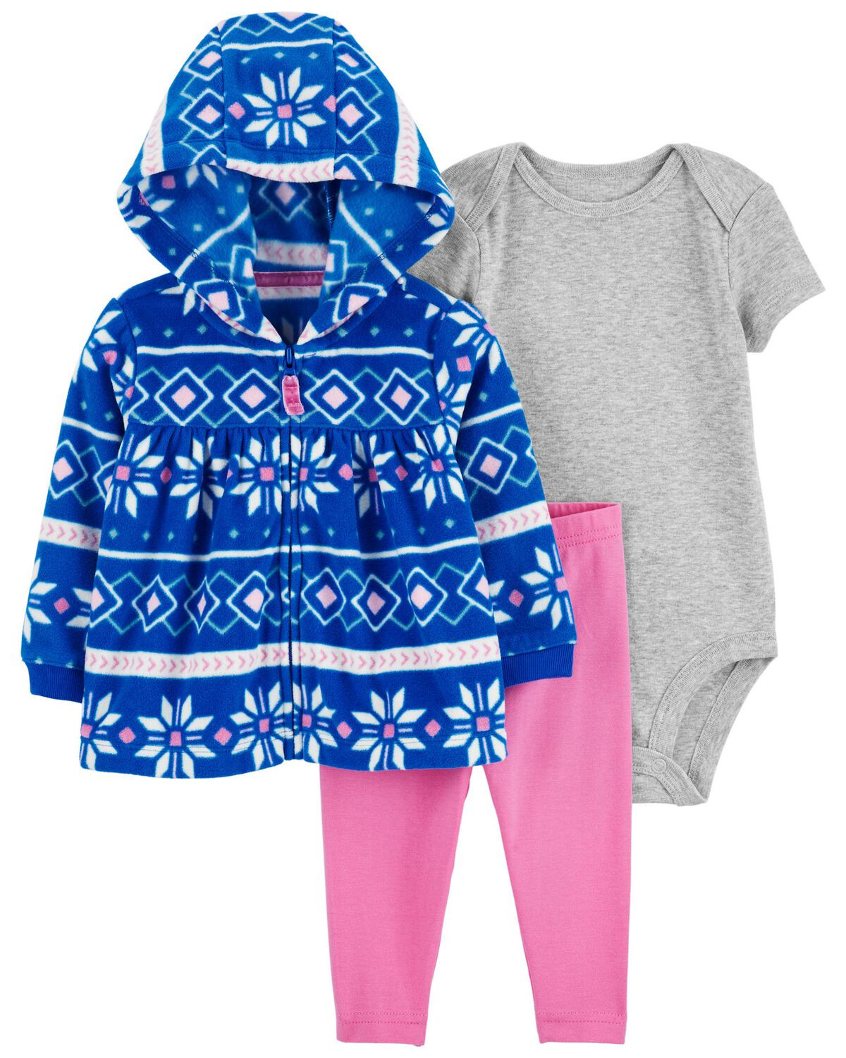 Pink Baby 3-Piece Fair Isle Little Jacket Set | carters.com | Carter's