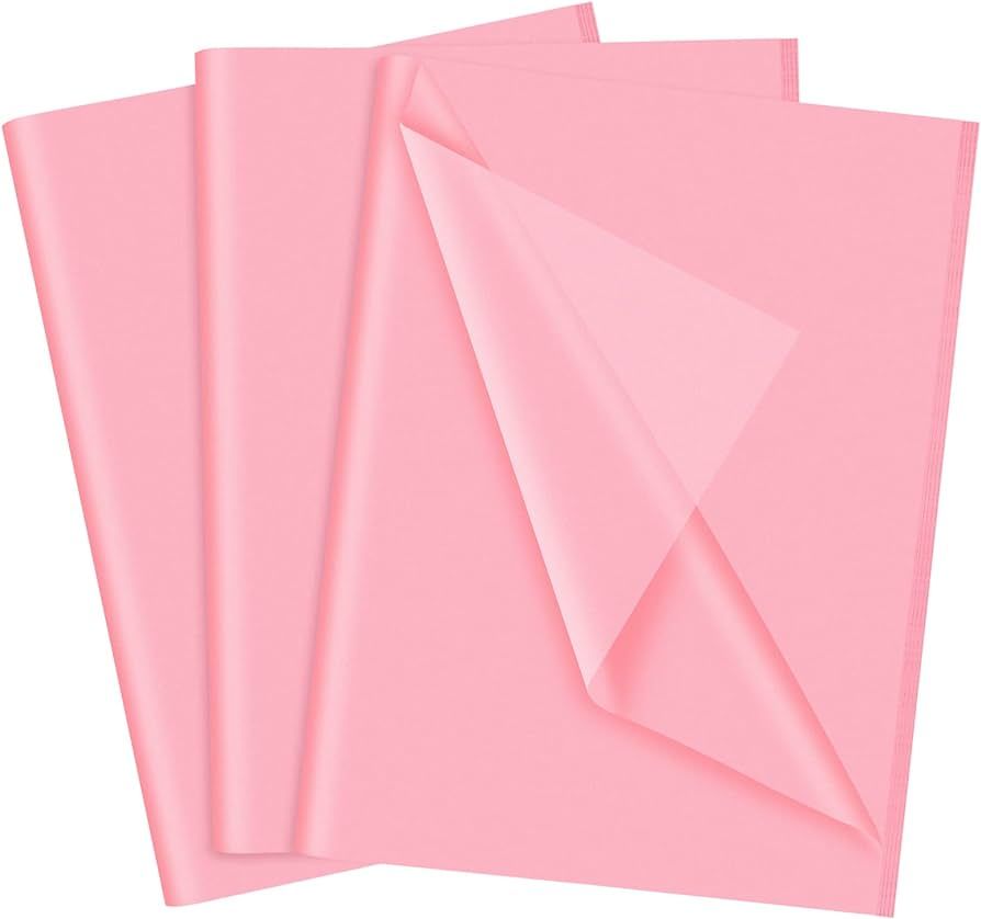 NEBURORA Pink Tissue Paper for Gift Bags 60 Sheets Pink Wrapping Tissue Paper Bulk 14 X 20 Inch H... | Amazon (US)