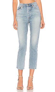AGOLDE Riley High Rise Straight Crop in Blue Rock from Revolve.com | Revolve Clothing (Global)