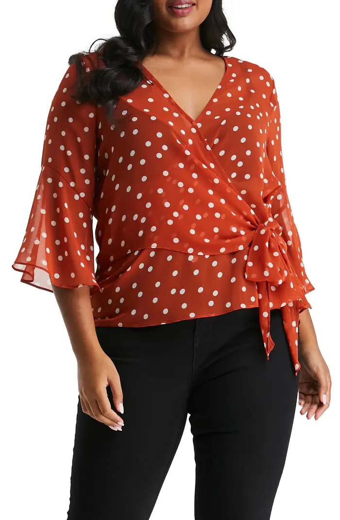 Forest Polka Dot Chiffon Blouse | Nordstrom