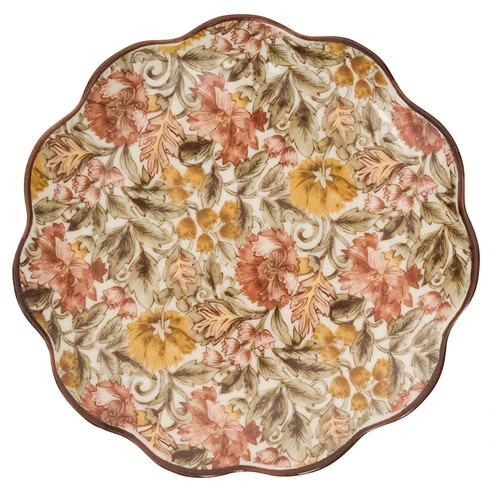 Juliska Willa French Country Amber Ceramic Cocktail Plate - Set of 4 | Kathy Kuo Home