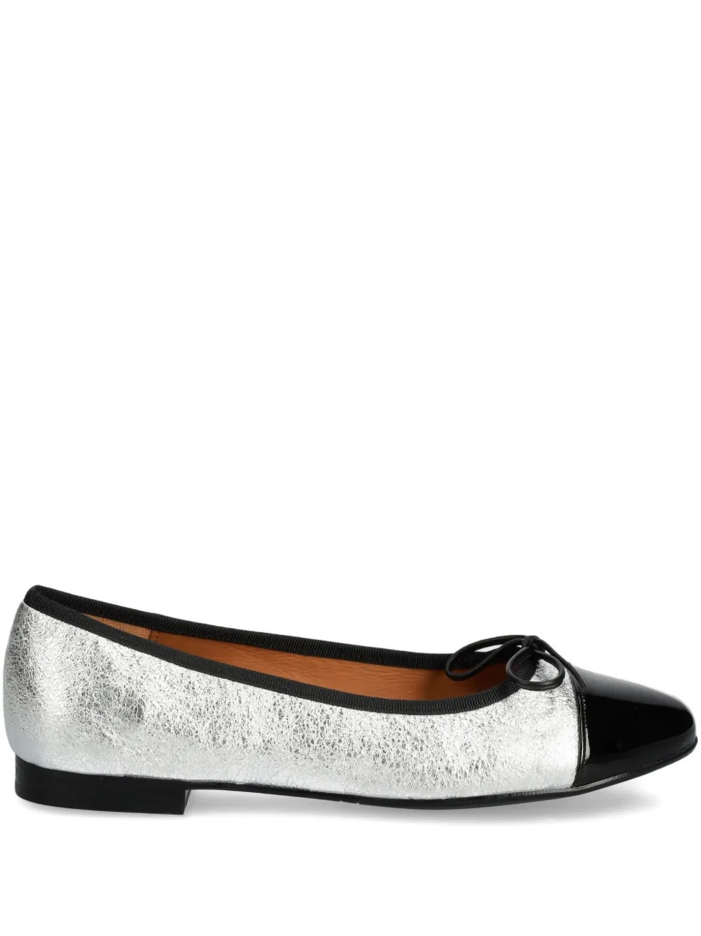 BILLI BI metallic bow ballet flats - Silver | Farfetch Global