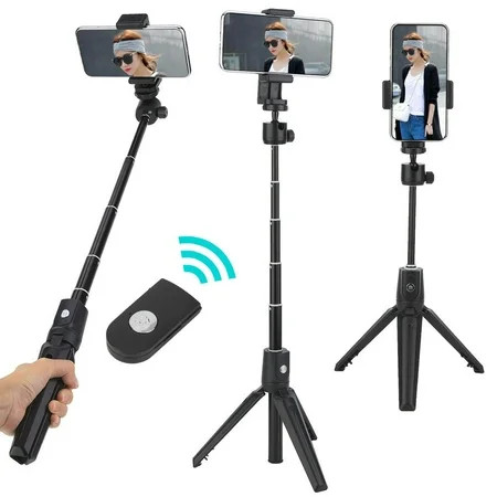 2 in 1 Selfie Stick Tripod Stand with Remote Control for Android for iOS Mobile Phone | Walmart (US)