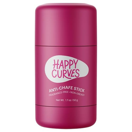 HAPPY CURVES Anti-Chafe Stick - Chafing and Friction Defense for Women, Ideal for Thighs, Underarms and More - Thigh Rub Protector and Chafing Balm, Perfect for Active, Non-Active Women (1 Pack) | Amazon (US)