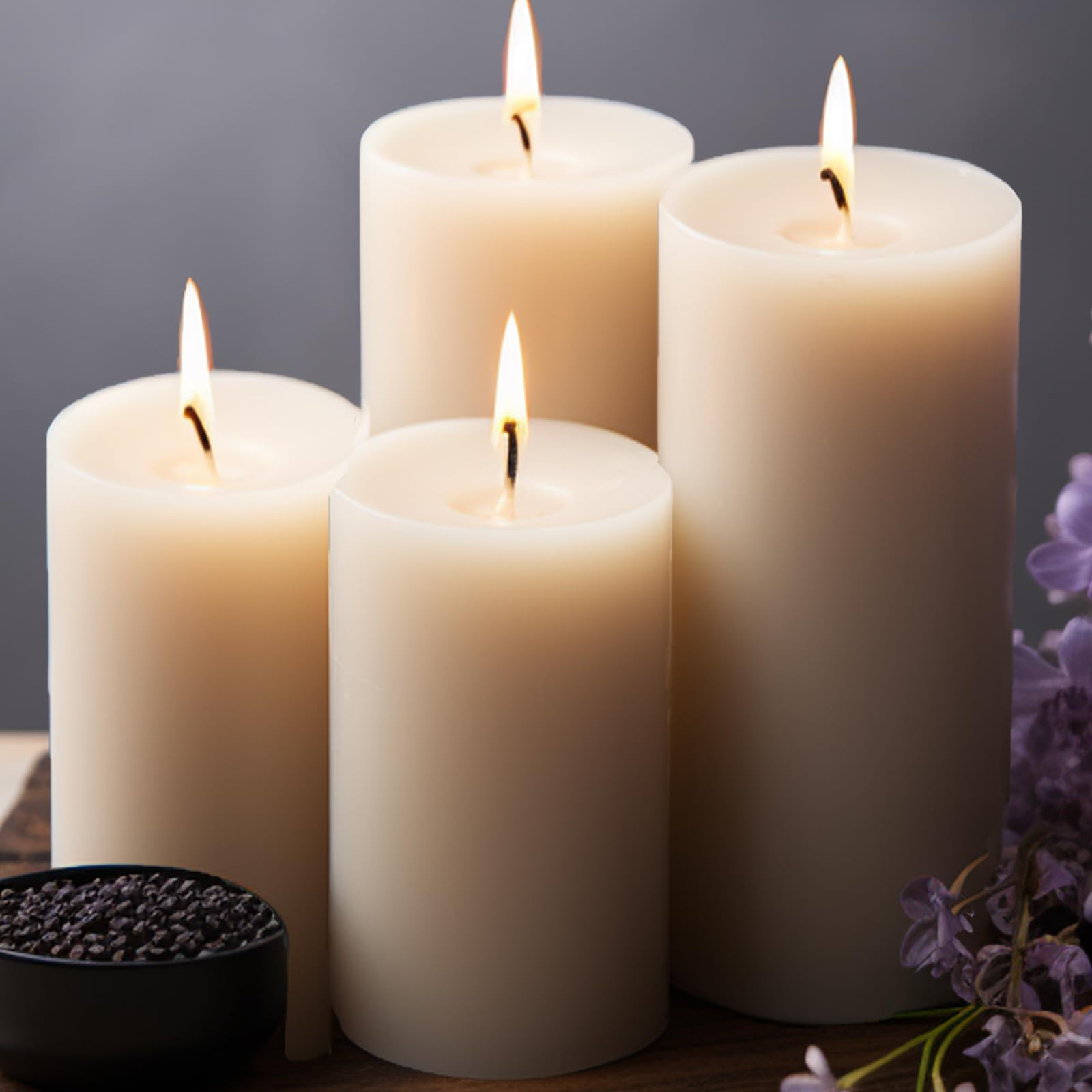 Unscented Ivory Pillar Candles Set of 6-2.8x4 inch - Dripless and Smokeless Large Pillar Candles,... | Amazon (US)