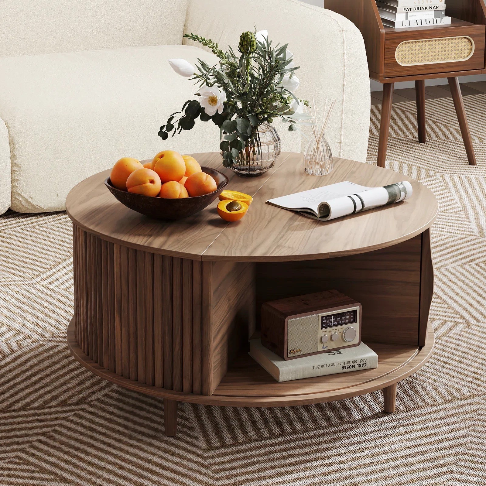 Style your new home with a beautiful Mid Century Modern Round Coffee Table With Storage. This coffee table is space friendly and features ample room for storing books and decor. ON SALE and under $200.

Keywords: Modern coffee table, coffee table, round coffee table, round wooden coffee table, rectangular coffee table, small round coffee table, glass coffee table, round glass coffee table, farmhouse coffee table, living room coffee table, living room 

#LTKSeasonal #LTKSaleAlert #LTKHome