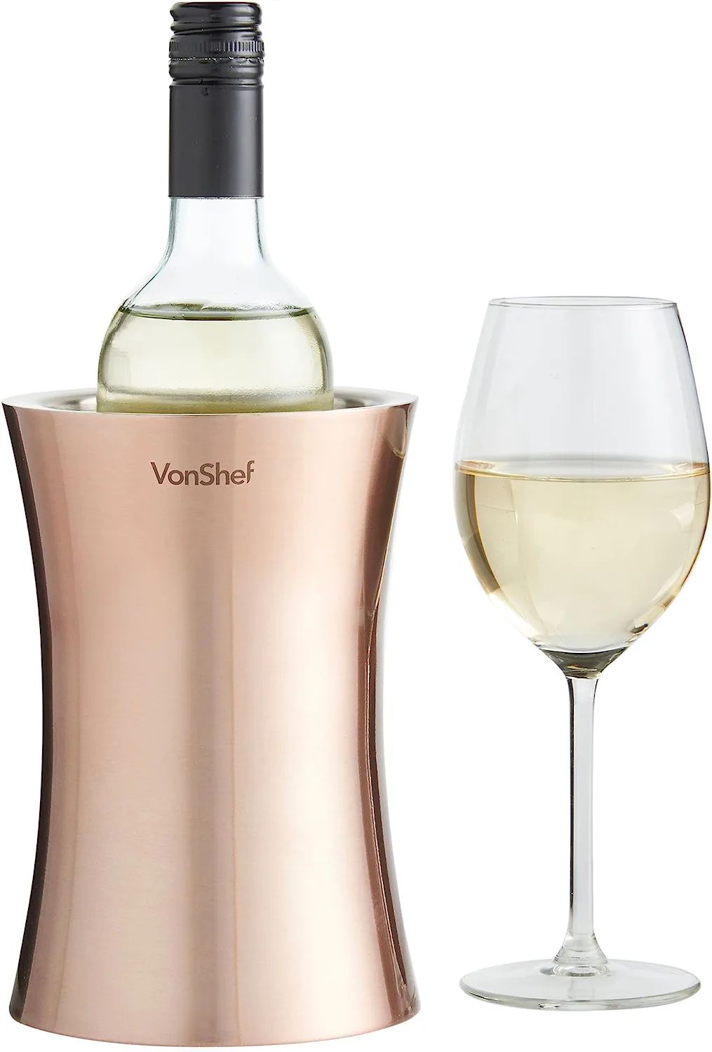 VonShef Copper Wine Bottle Cooler Chiller, Stainless Steel, Double Walled Insulated, Stemless Hol... | Amazon (US)