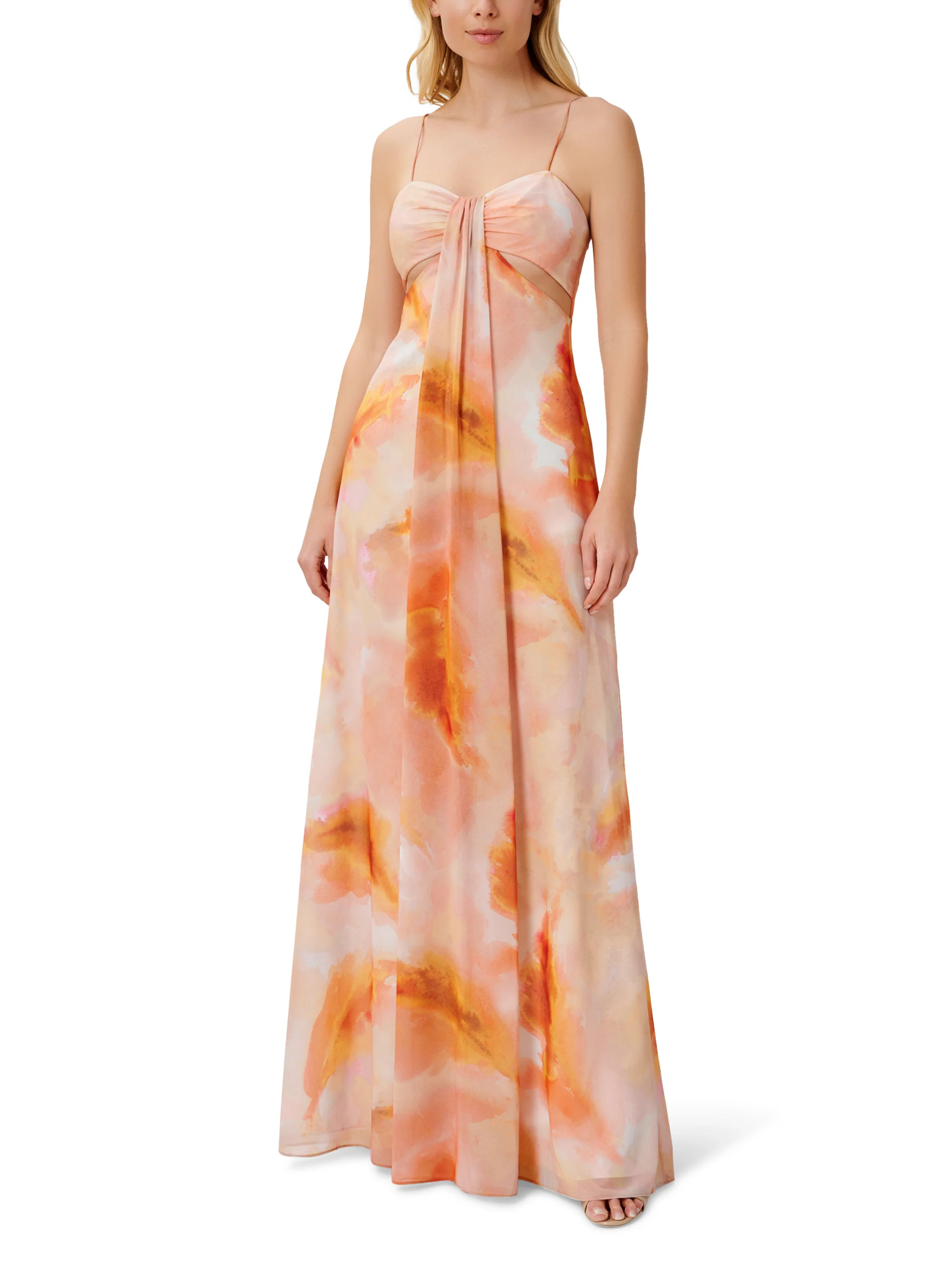 Aidan By Aidan Mattox Women's Sweetheart Gathered Maxi Dress in Sunkist Coral 4 Lord & Taylor | Lord & Taylor