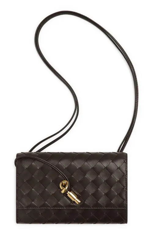 Bottega Veneta Andiamo Intrecciato Leather Slim Shoulder Bag in 2190 Fondant-M Brass at Nordstrom | Nordstrom