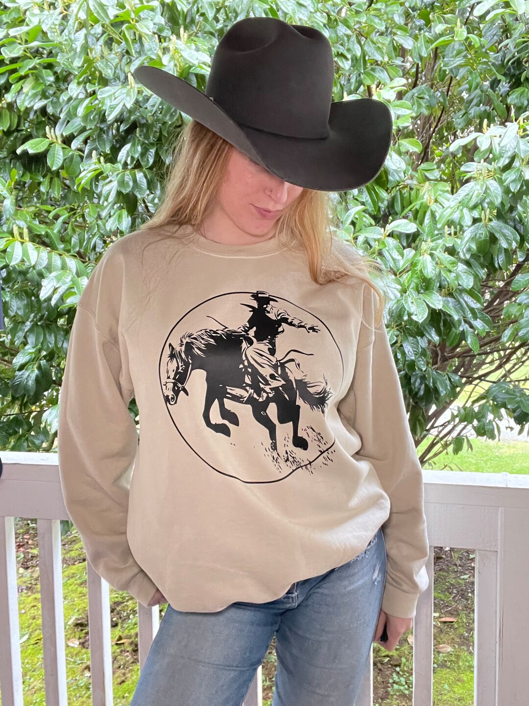 Bucking Bronco Crew Western Crewneck Country Sweatshirt Gift for Loved One - Etsy | Etsy (US)