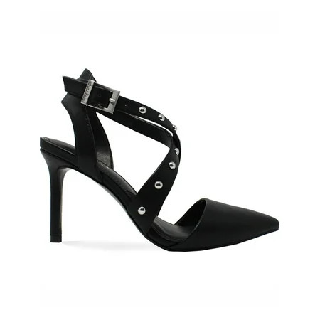 CHARLES BY CHARLES DAVID Womens Black Adjustable Ankle Strap Studded Strappy Vladimir Pointed Toe St | Walmart (US)