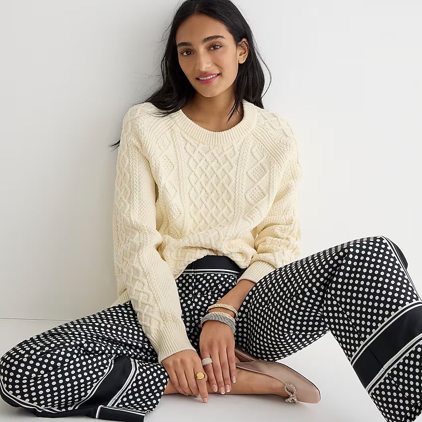 Cotton cable-knit sweater | J.Crew US