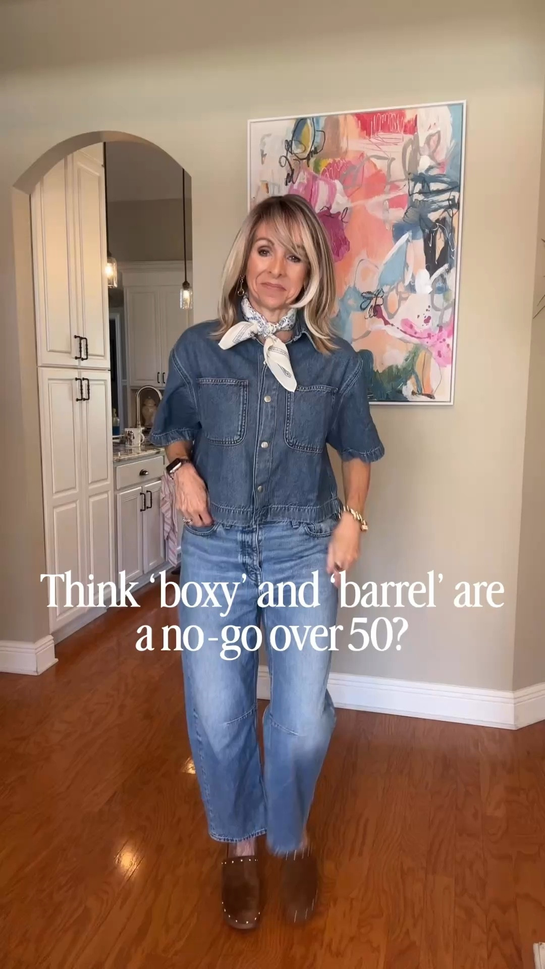 Think barrel and boxy are words we should eliminate from our clothing choices over 50? Think again! 
Wearing my true size in all.

#LTKOver40 #LTKootd #LTKSaleAlert