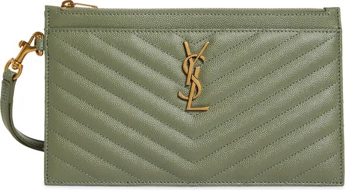 Saint Laurent Large Quilted Leather Pouch | Nordstrom | Nordstrom