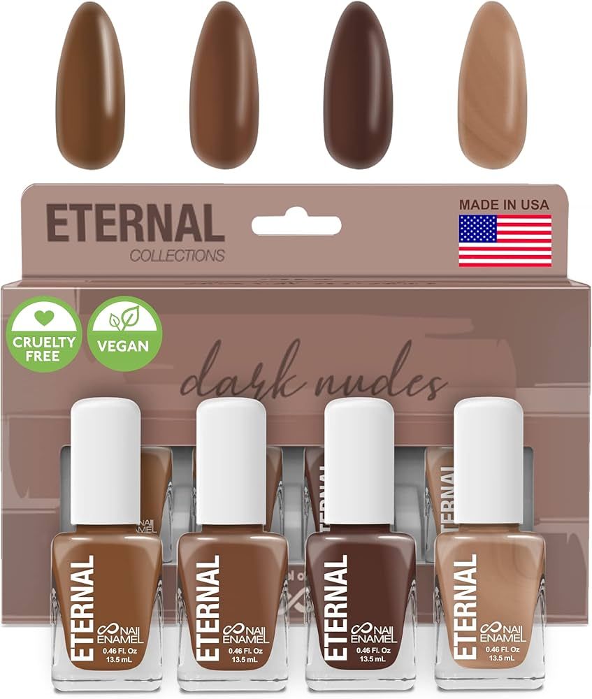 Eternal Nude Nail Polish Set for Women (DARK NUDES) - Brown Nail Polish Set for Girls | Lasting &... | Amazon (US)