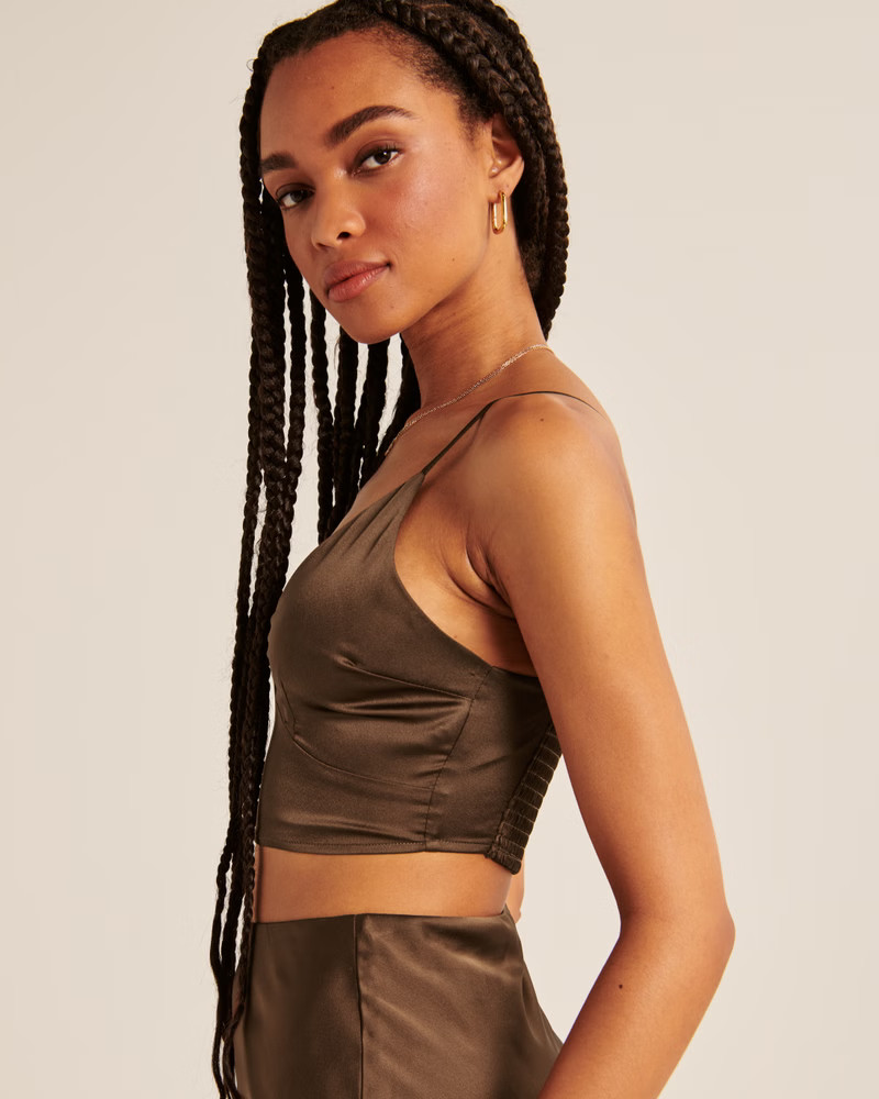 Cropped Satin Top | Abercrombie & Fitch (US)