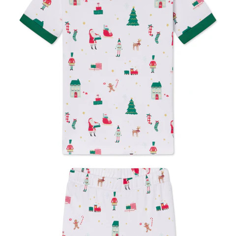 Kids Shorts Set in Holly Jolly | Lake Pajamas
