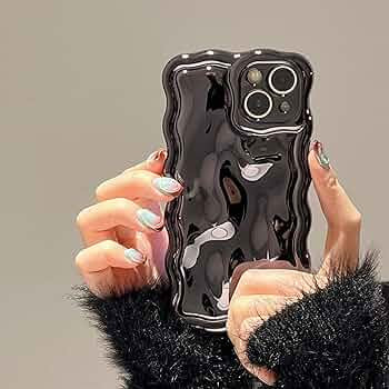 Case for iPhone 14 Pro,3D Meteorite Bubble Pattern Electroplate Plating Glitter Curly Wavy Frame ... | Amazon (US)