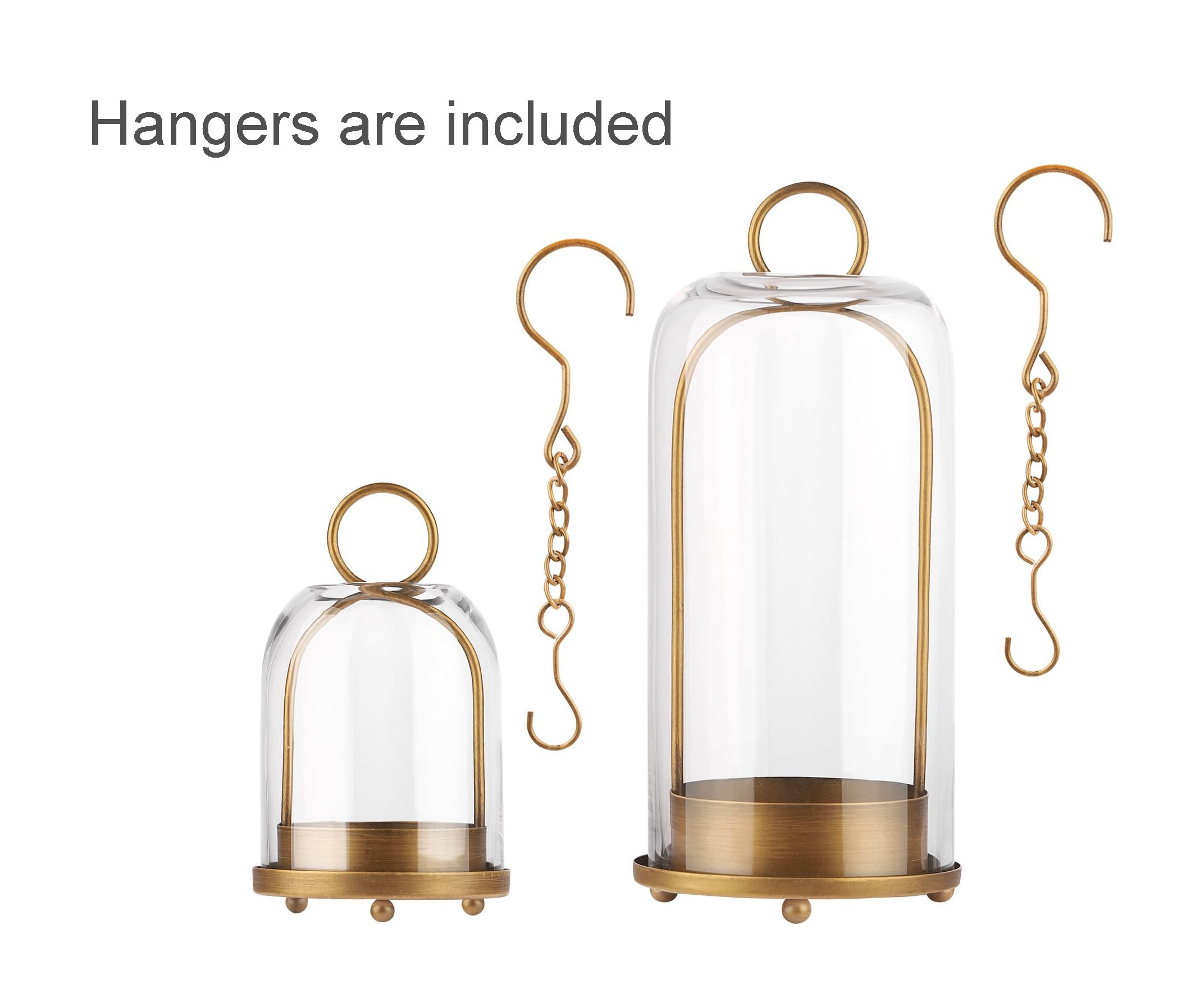 5" & 4" Wide Versatile Metal Candle Holder with Handmade Sturdy Glass Dome in Brass for Pillar Ca... | Amazon (US)