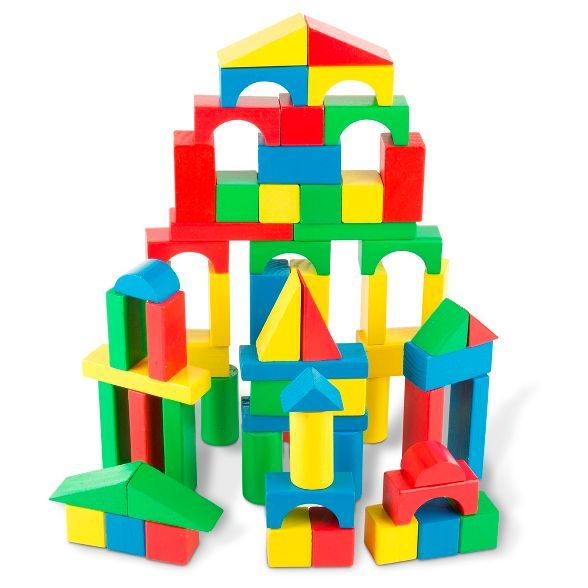 Melissa & Doug Wooden Building Blocks Set - 100 Blocks | Target