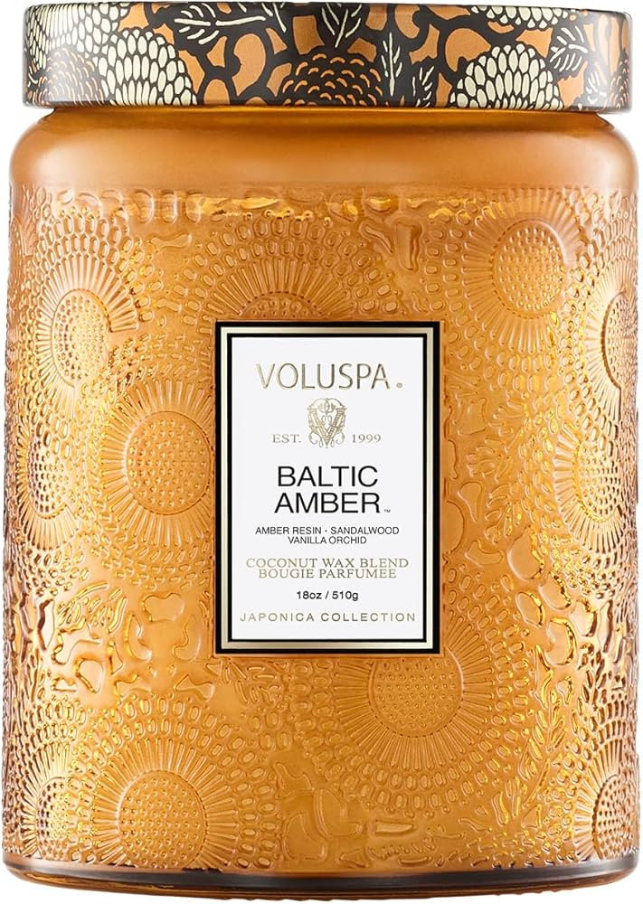 Voluspa Baltic Amber, Large Candle Jar, 18 oz, 100 Hour Burn Time, Coconut Wax for Clean Burning,... | Amazon (US)