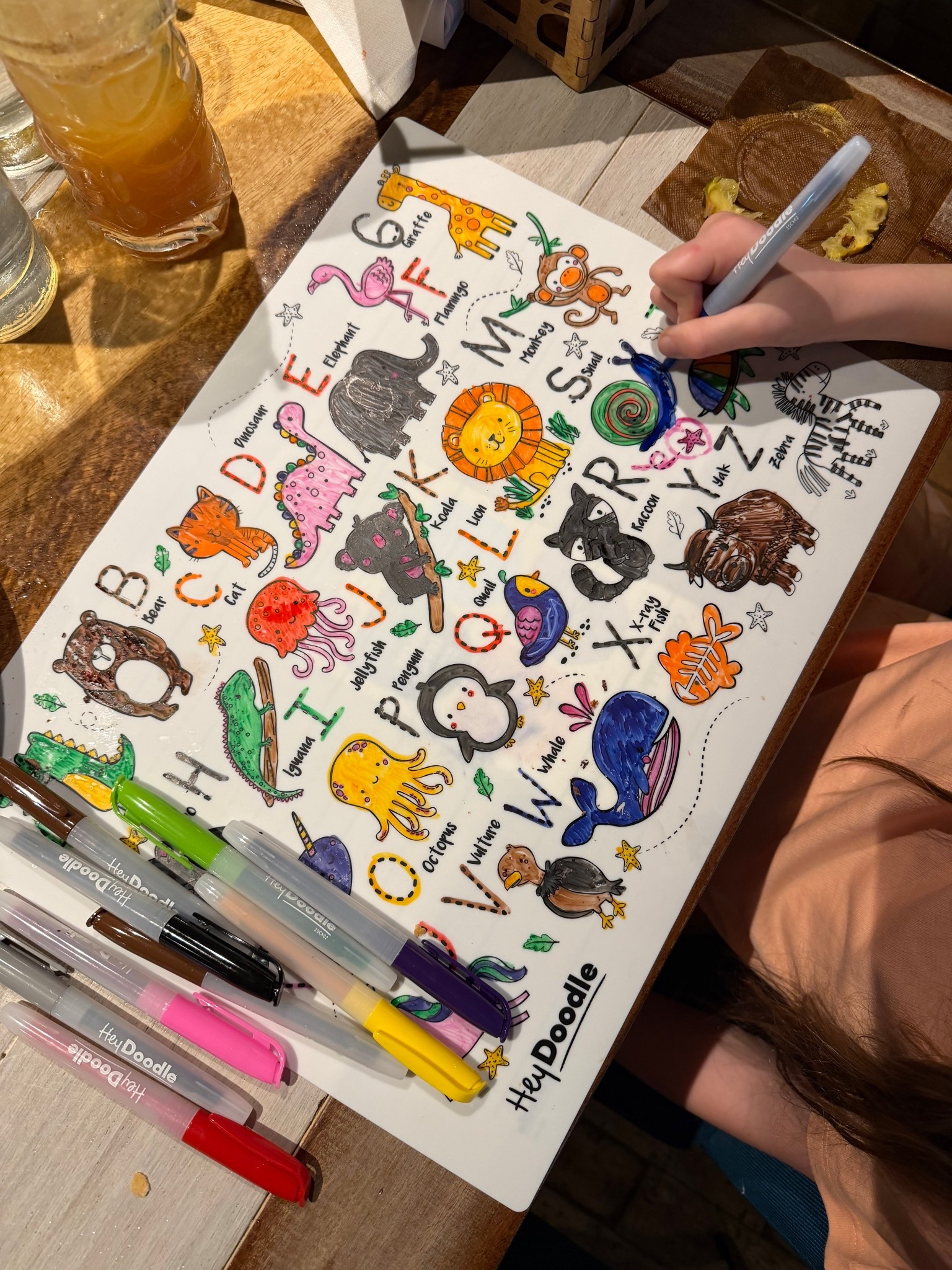 A silicone placement that washes off so they can color it over and over again!!! The markers it comes with are so good too! Not sure whether they like coloring it or wiping it off more 🤣 

#LTKKids #LTKTravel #LTKmomlife