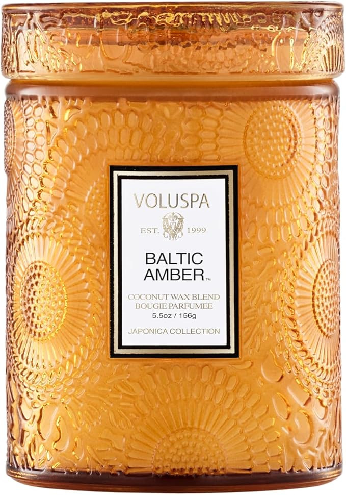 Voluspa Baltic Amber, Small Candle Jar, 5.5 oz, 50 Hour Burn Time, Coconut Wax for Clean Burning,... | Amazon (US)