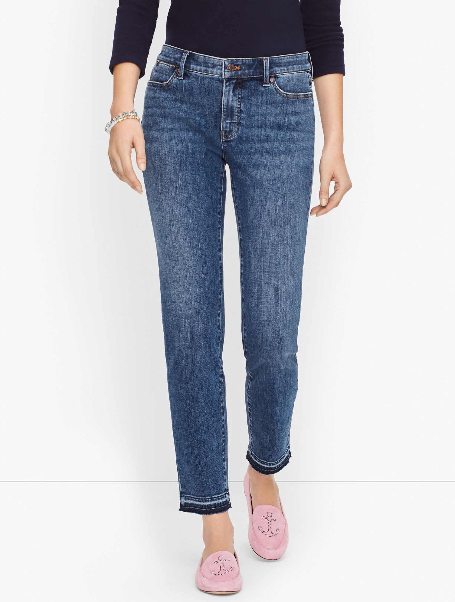 Slim Ankle Jeans Dropped Hem - Sail Wash | Talbots