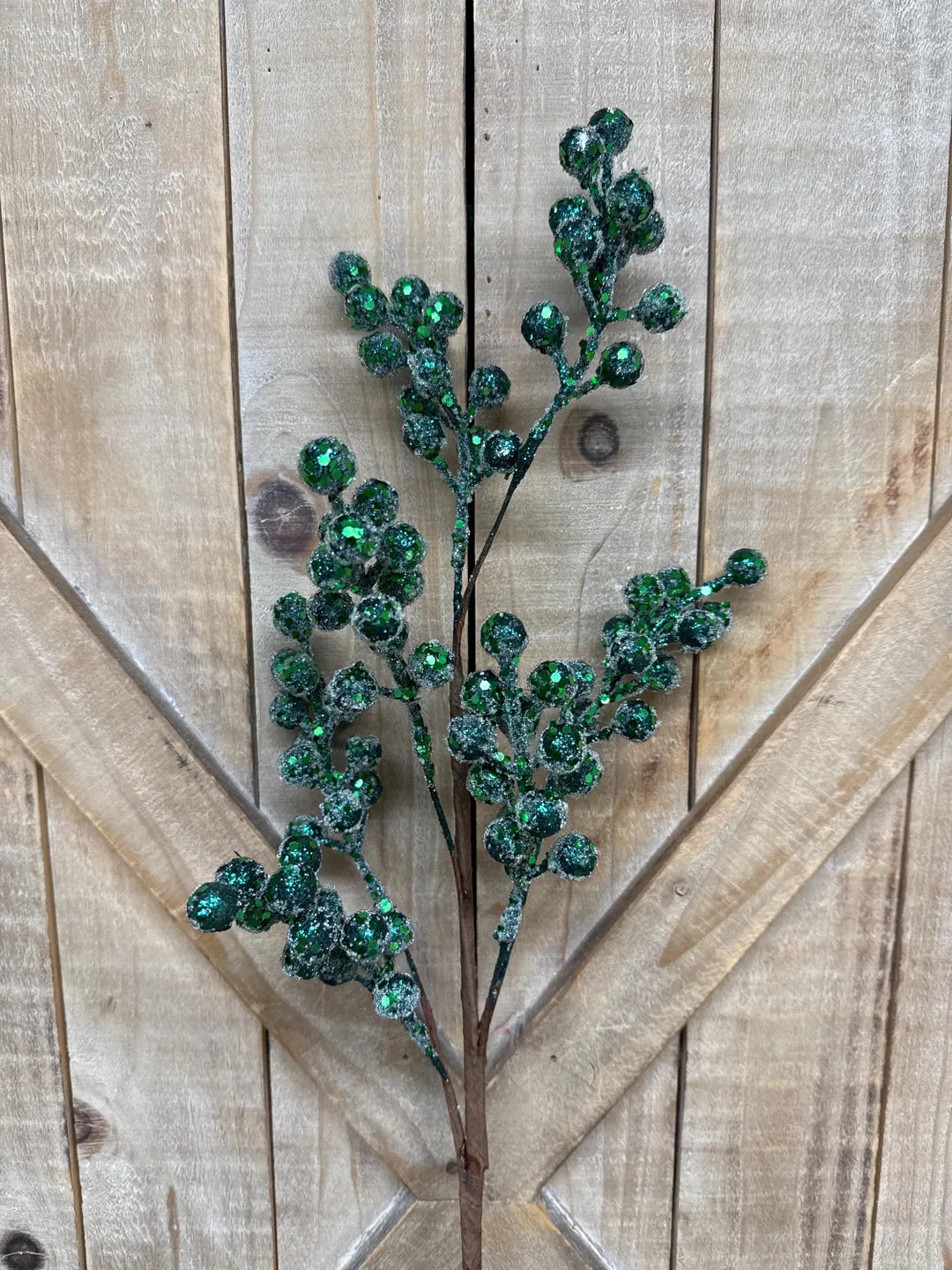 32 Inch, Glitter Berry Spray, Green, Christmas Decor, Christmas Tree, Tree Ornament, Wreath Attac... | Etsy (US)